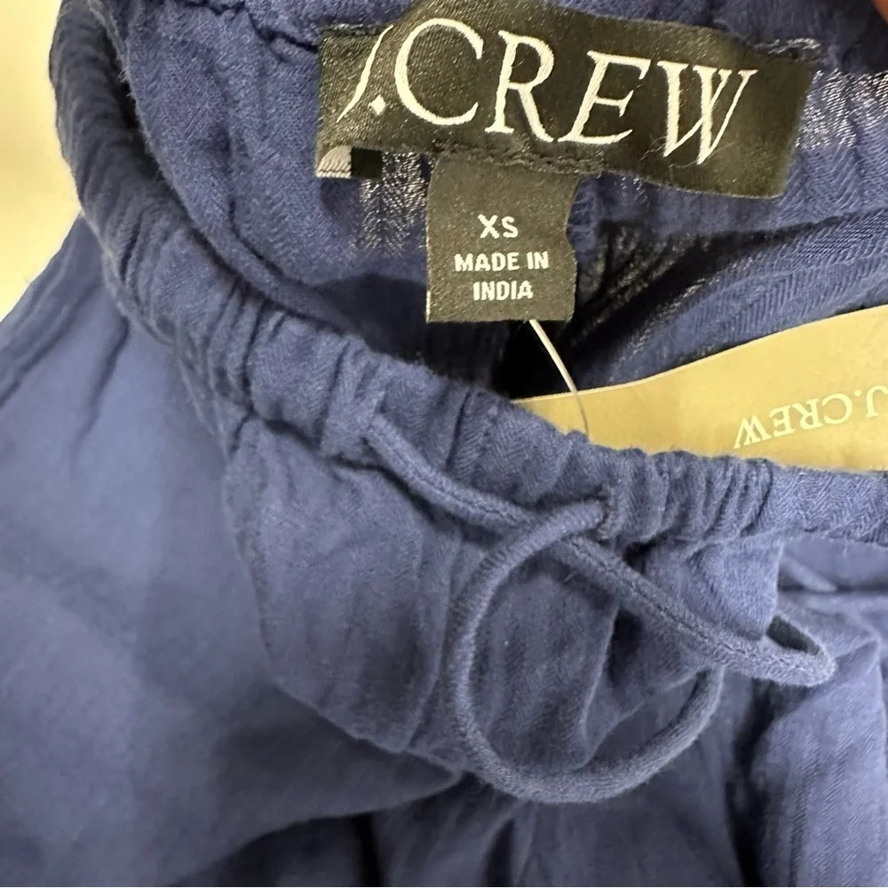 J. Crew women’s Deep Blue Casual Button-Down Shirt/pants set Sz XXS/Xs nwt over
